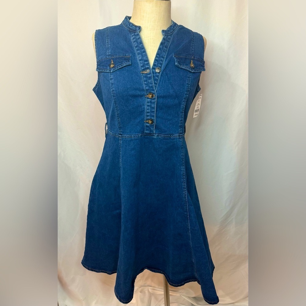 NWT Sleeveless Denim Dress by Allegra K size Small